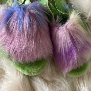UGG WOMEN'S FLUFF YEAH SLIDE TIE DYE SHEARLING APPLE SLINGBACK SANDALS NEW